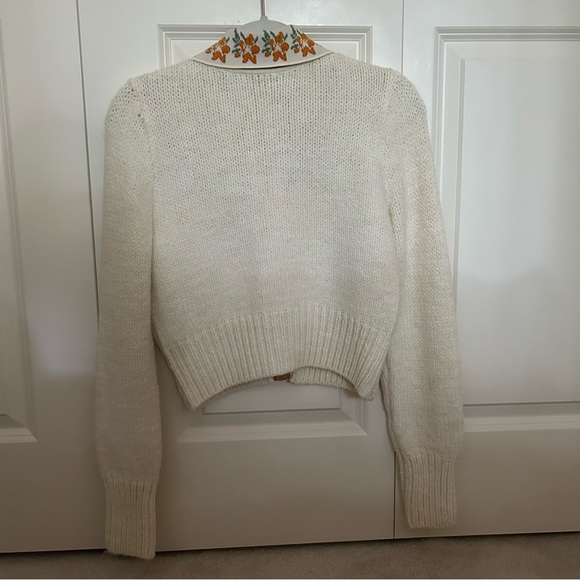 Zara Knit Floral Collared Sweater - Picture 3 of 6